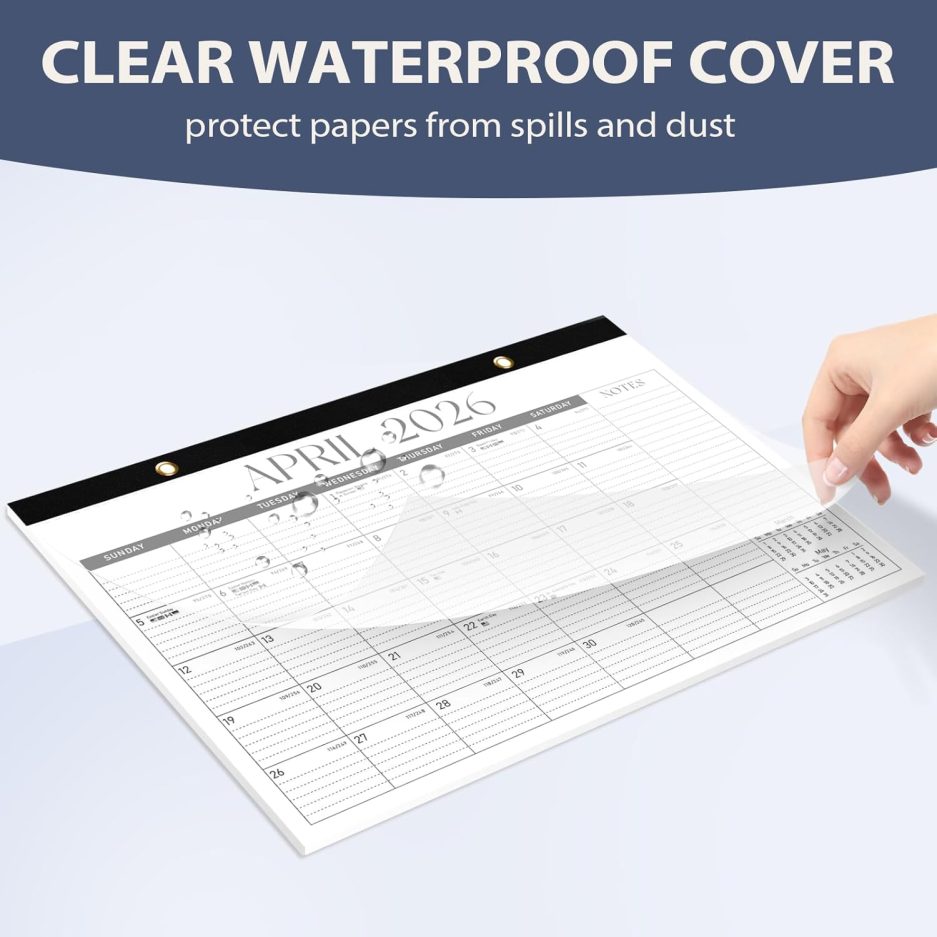 Desk Calendar 2025-2026, 18 Months (July 2025 to December 2026) - Large Size 17" x 12" Desktop/Wall Monthly Calendar with To Do List, Personal Desk Calendar Planner for Home, School, Office - Black - Image 5